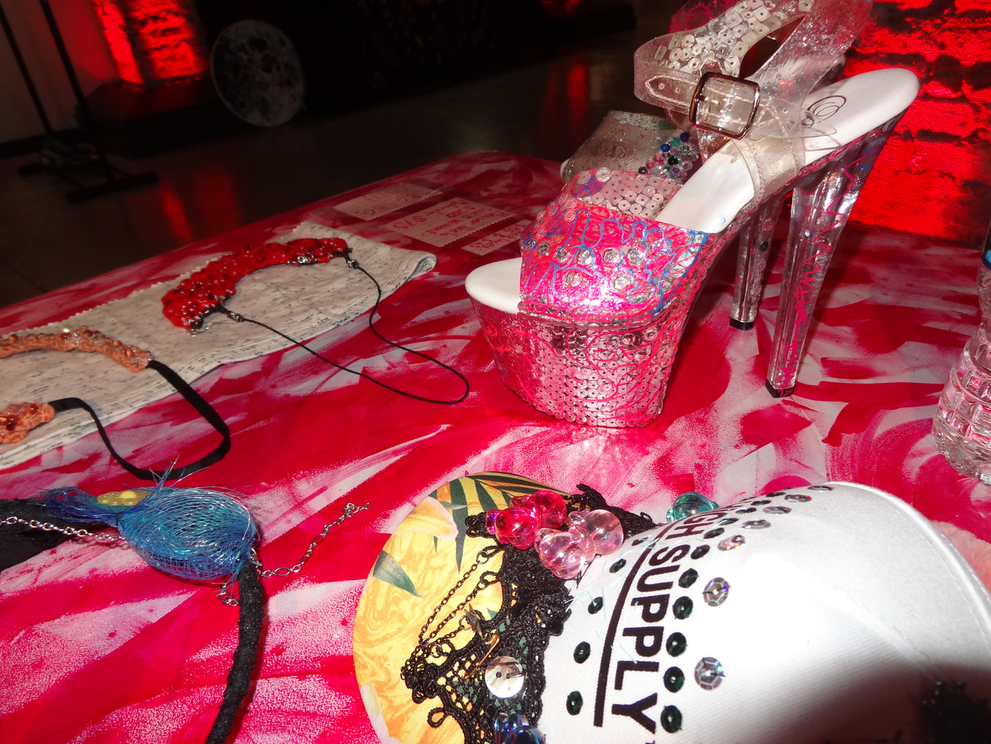 Sequin Stripper Heels