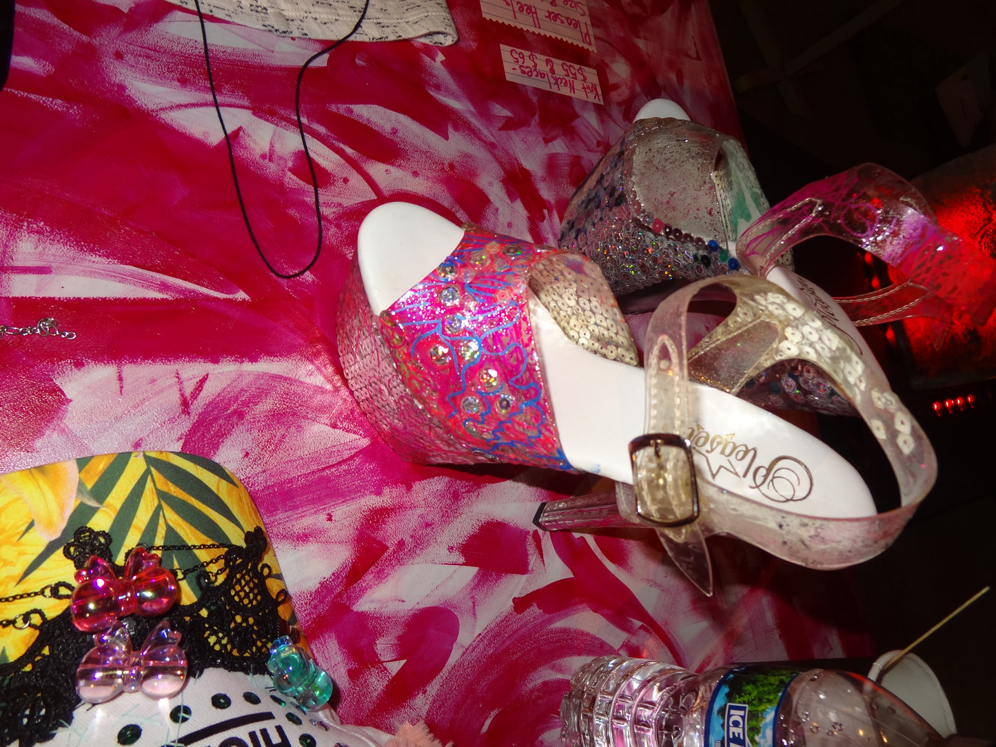 Sequin Stripper Heels