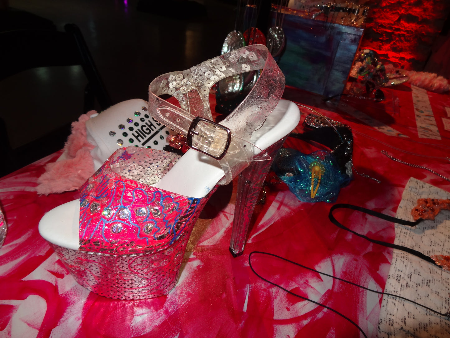 Sequin Stripper Heels