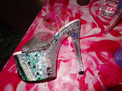 Sequin Stripper Heels