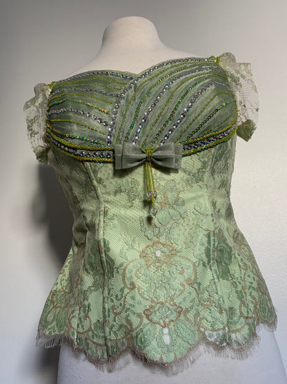 Light Green Sequin Beaded Top