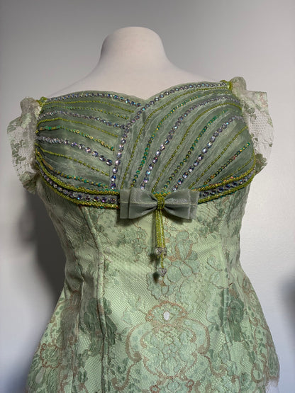 Light Green Sequin Beaded Top