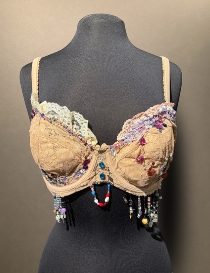 Rainbow Nude Lace Showgirl Bralette