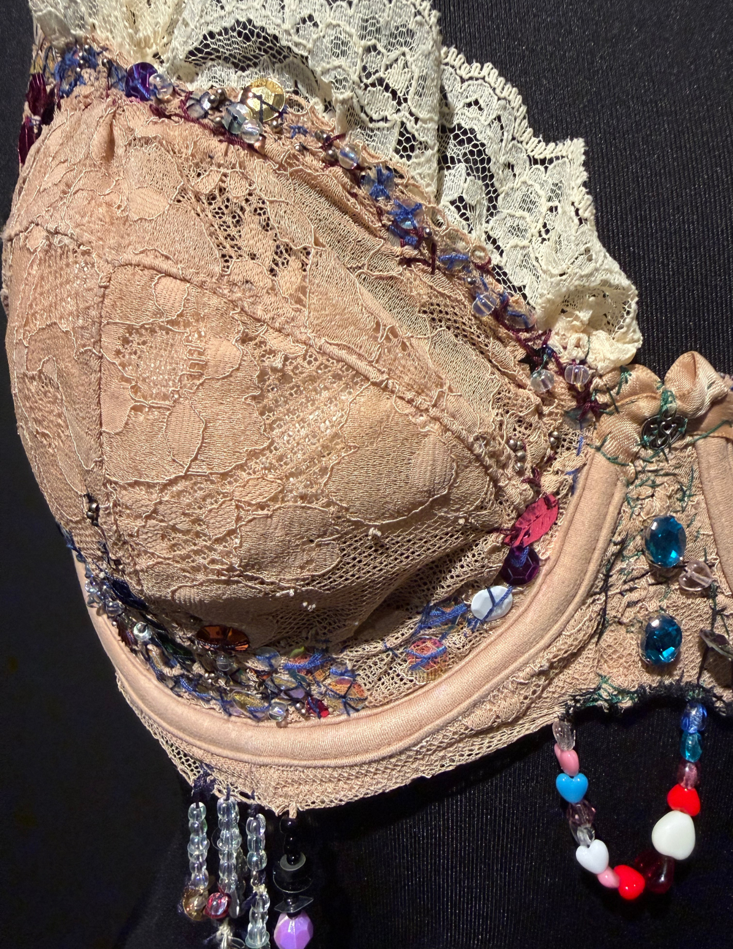 Rainbow Nude Lace Showgirl Bralette