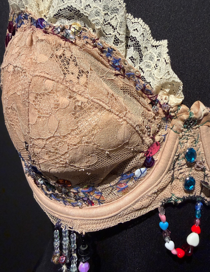 Rainbow Nude Lace Showgirl Bralette