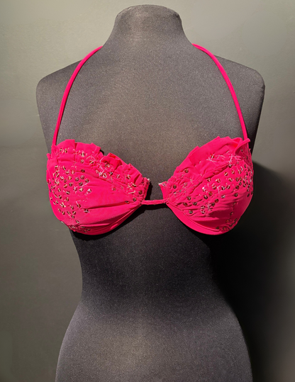 Viva Magenta Seashell Swimsuit with Sequins