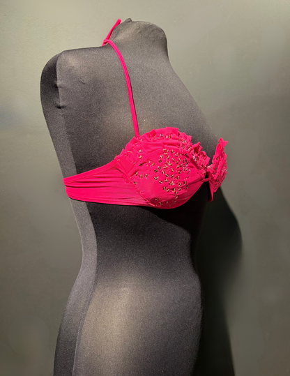 Viva Magenta Seashell Swimsuit with Sequins