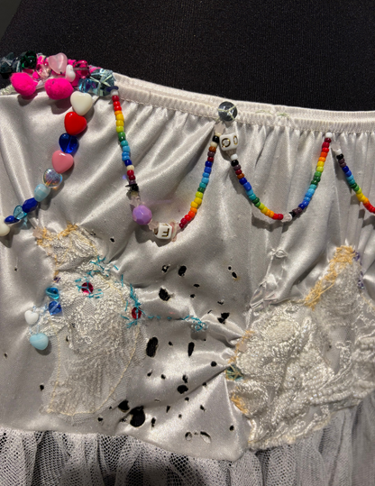 White & Rainbow Lace Skirt